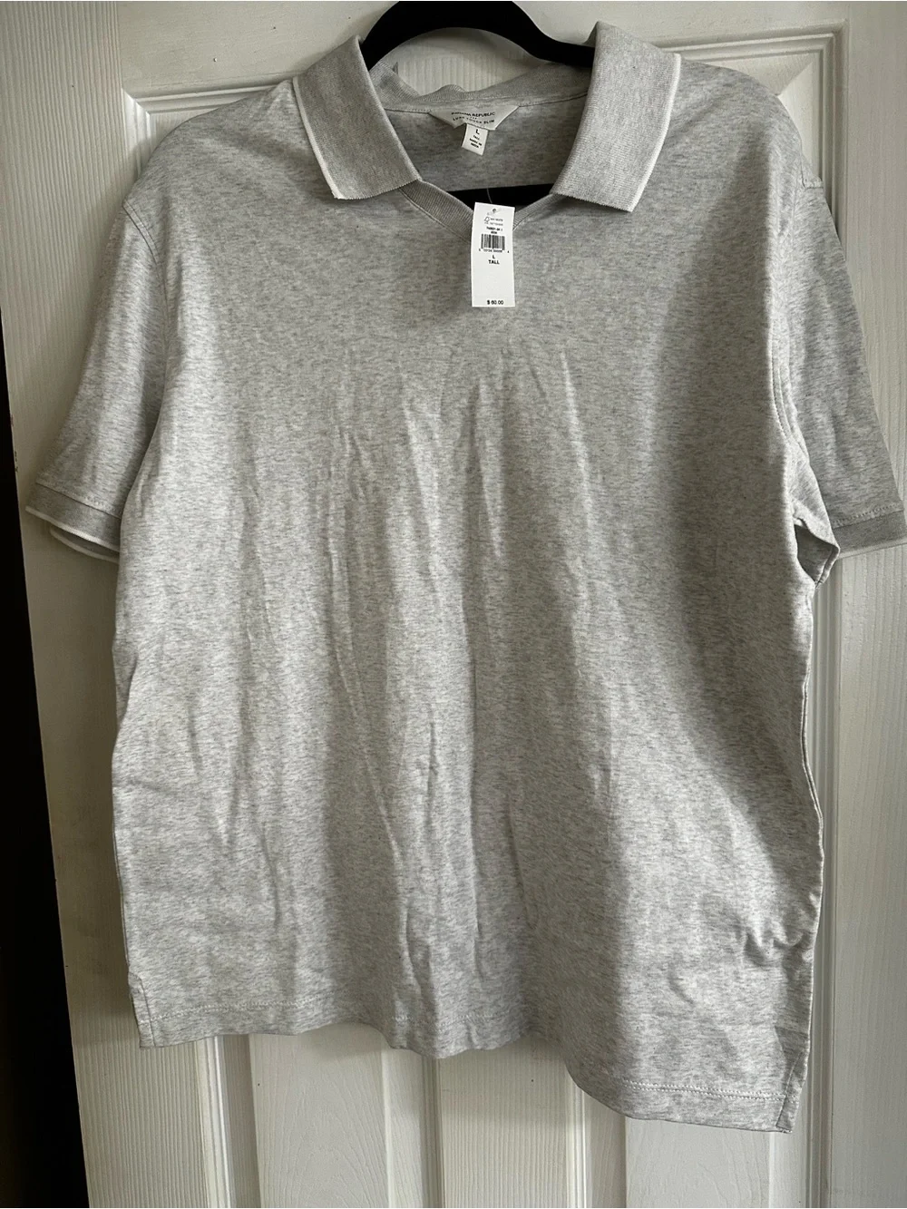 Banana Republic Light Gray Heather Polo Shirt
